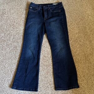 GAP High Rise 70’s Flare Jeans in Dark Wash